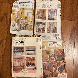 McCall’s & simplicity Home Decorating patterns- set of 4